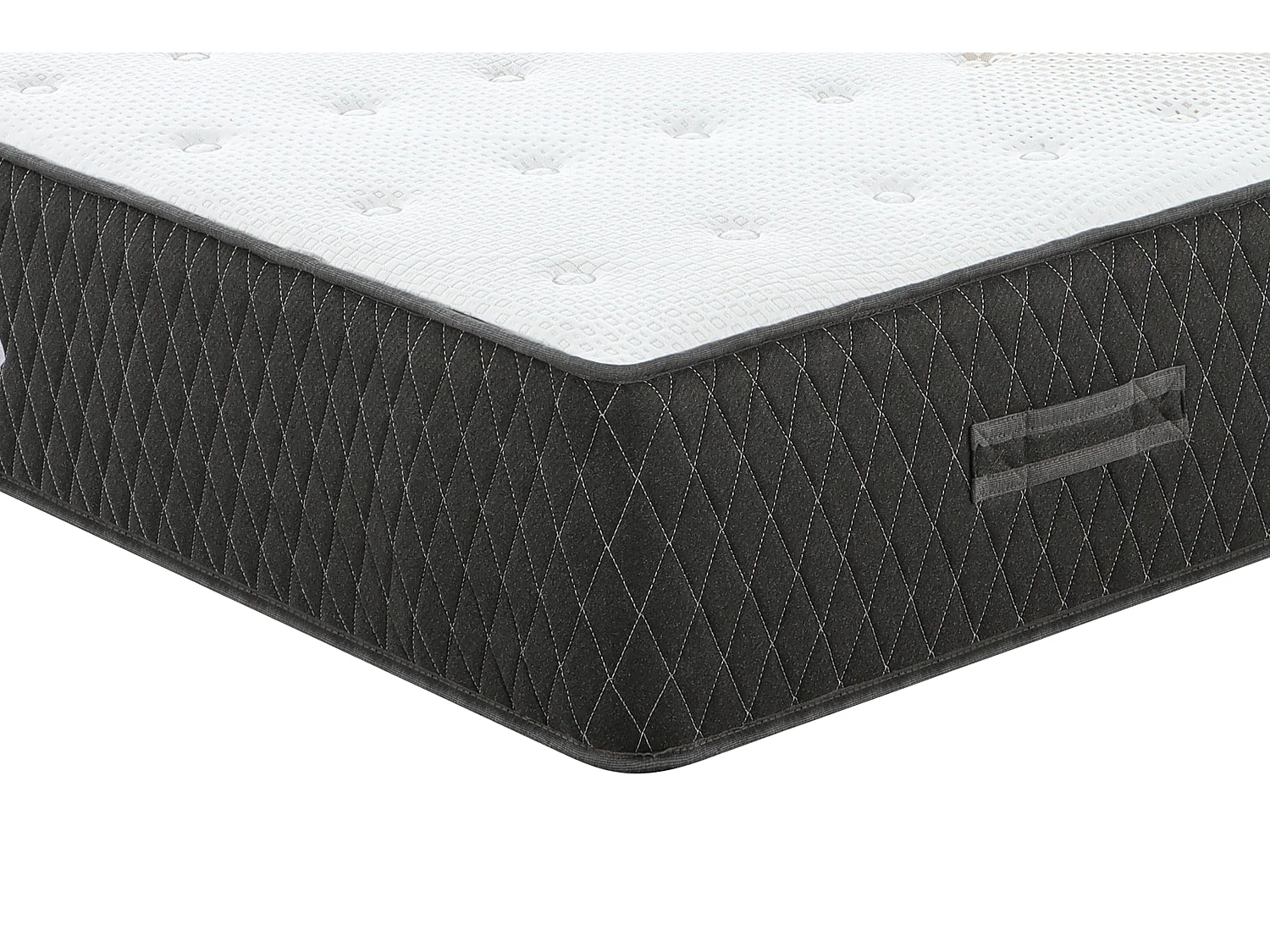 Ensemble 180 x 200 cm sommier coffre blanc + matelas ressorts ensachés et fibres de Kapok ép.31cm - SOREMA de NATUREA