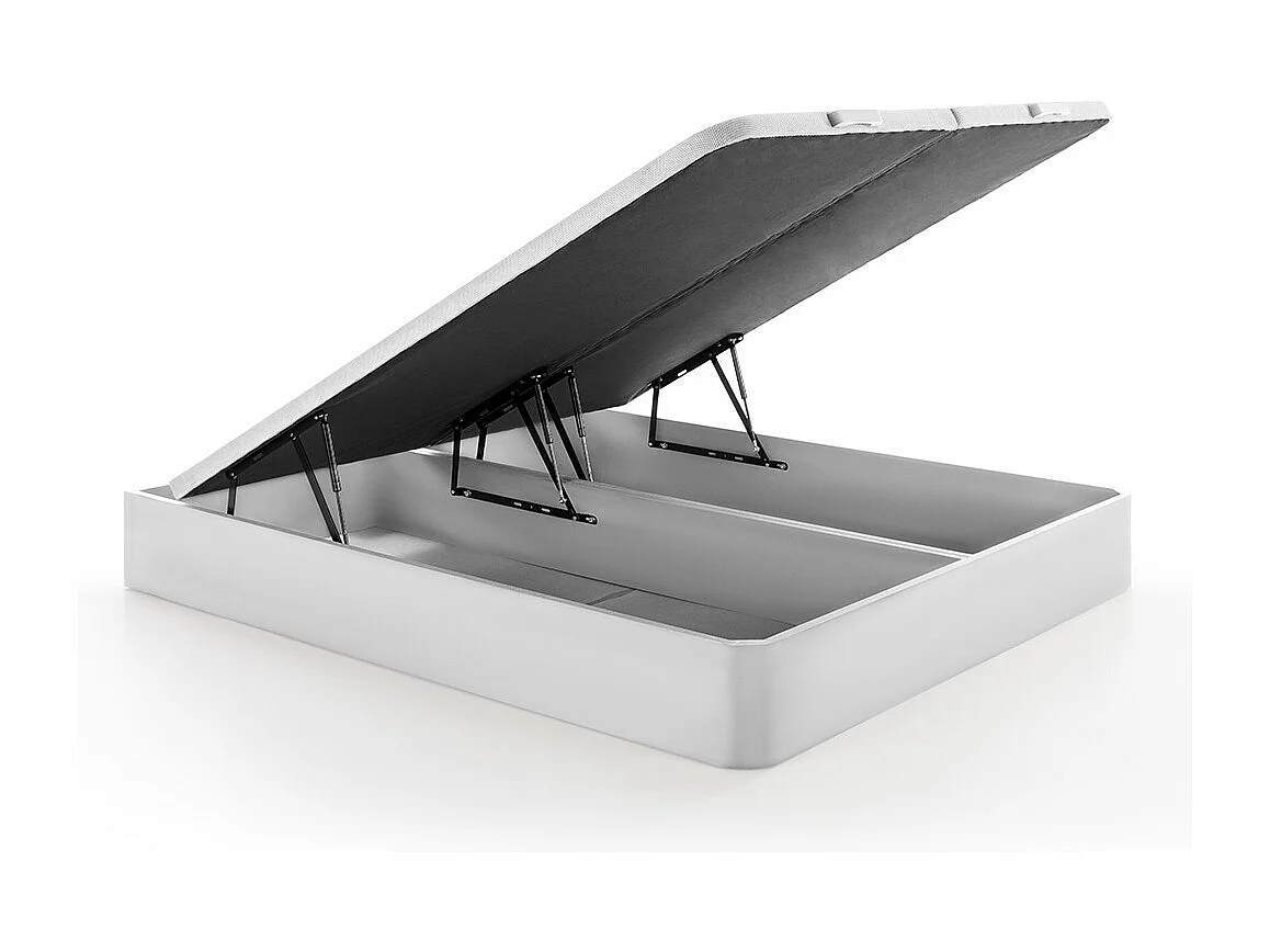 Ensemble 180 x 200 cm sommier coffre blanc + matelas ressorts ensachés et fibres de Kapok ép.31cm - SOREMA de NATUREA