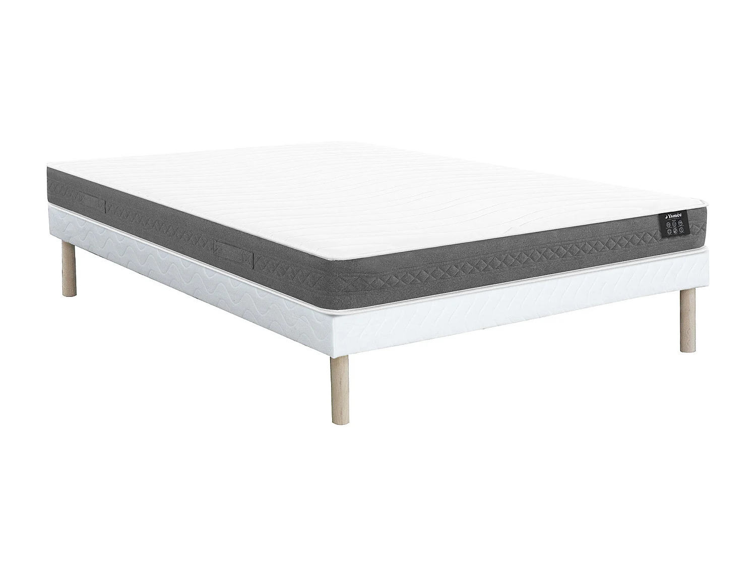Ensemble 140 x 190 cm sommier tapissier + matelas ressorts ensachés ép.20cm - ENOROS de YSMÉE
