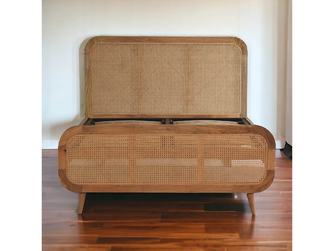 Artisan Furniture Solid Wood Rattan Bed