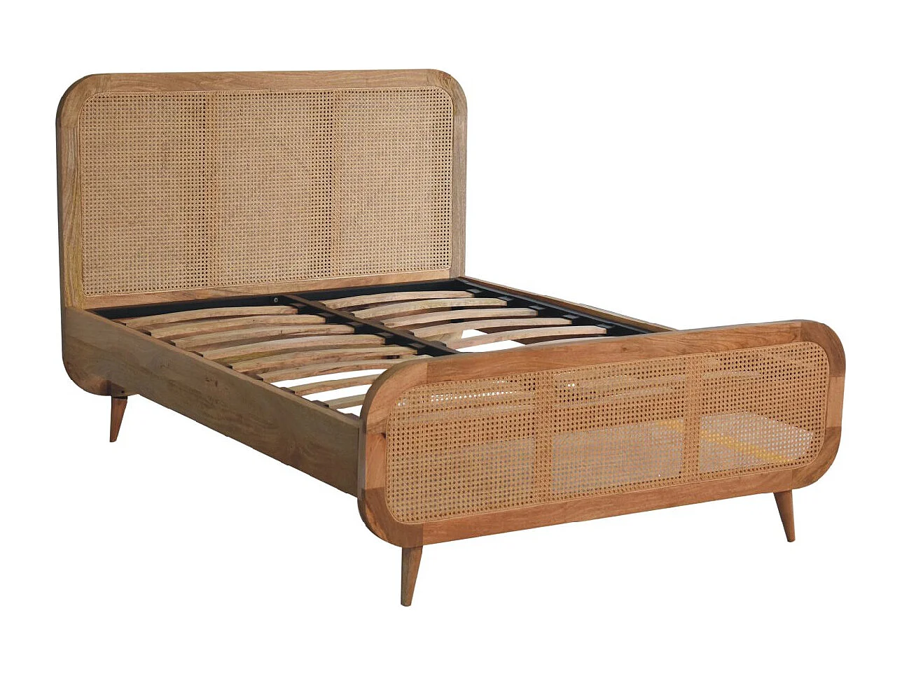 Artisan Furniture Solid Wood Rattan Bed