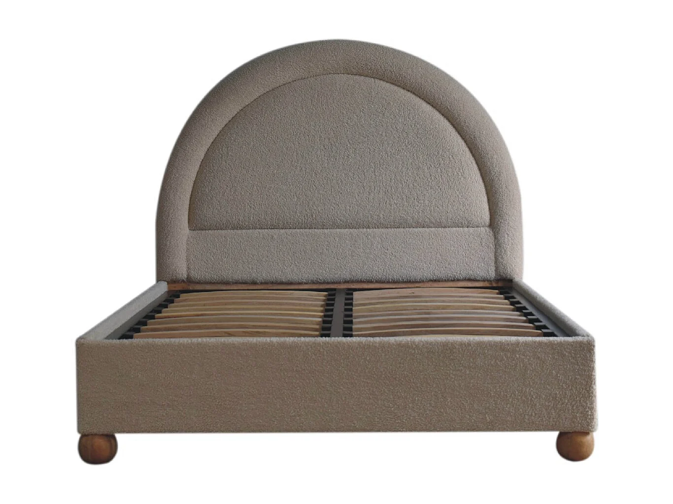 Artisan Furniture Solid Wood Cream Boucle Double Bed