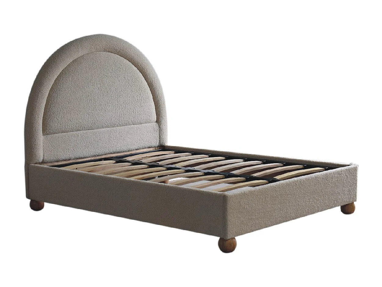 Artisan Furniture Solid Wood Cream Boucle Double Bed