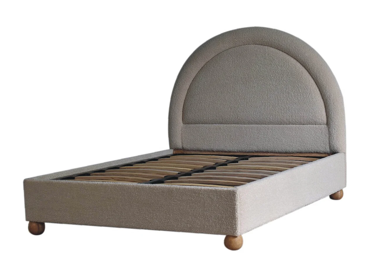 Artisan Furniture Solid Wood Cream Boucle Double Bed