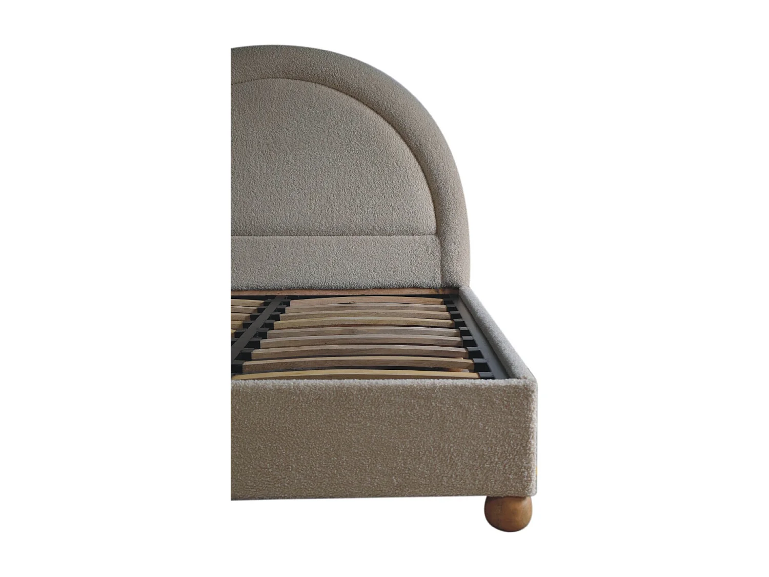 Artisan Furniture Solid Wood Cream Boucle Double Bed