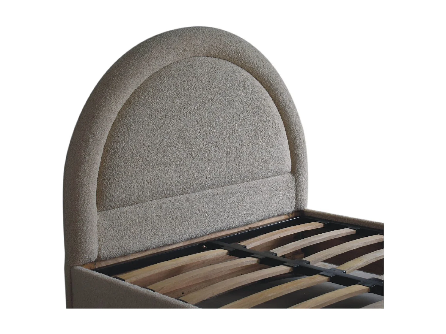 Artisan Furniture Solid Wood Cream Boucle Double Bed