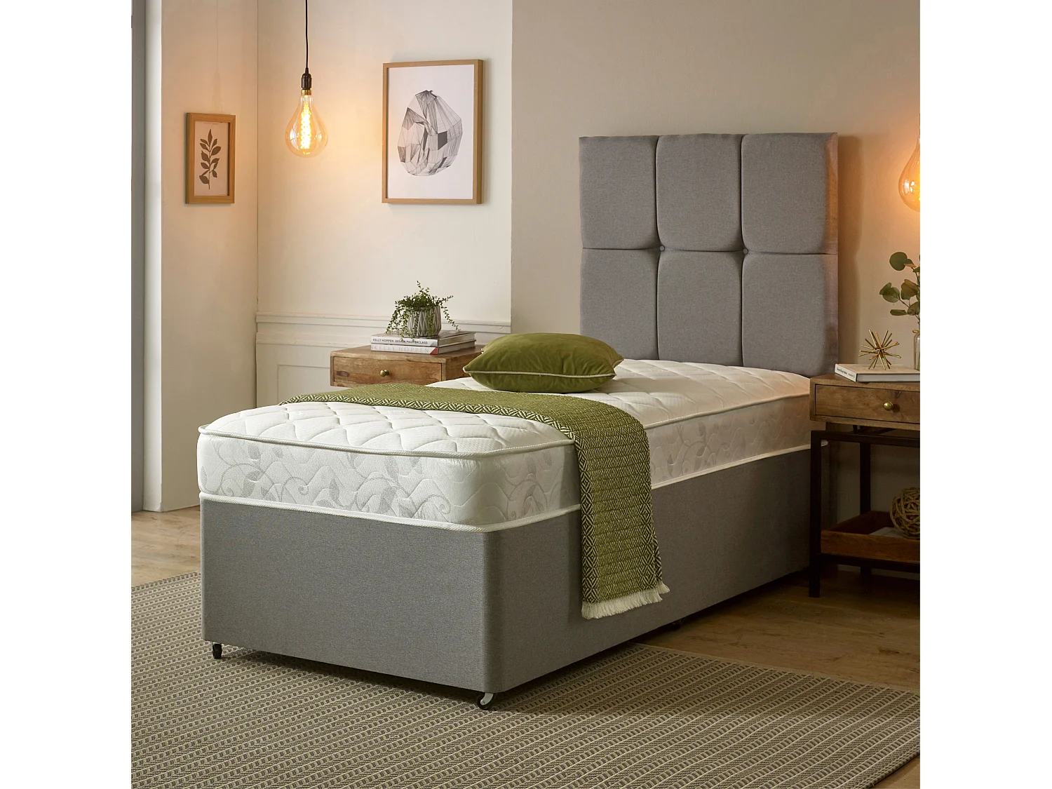 Cooltouch Essentials White Quilted Spring Mattress Soft Plush Firmness