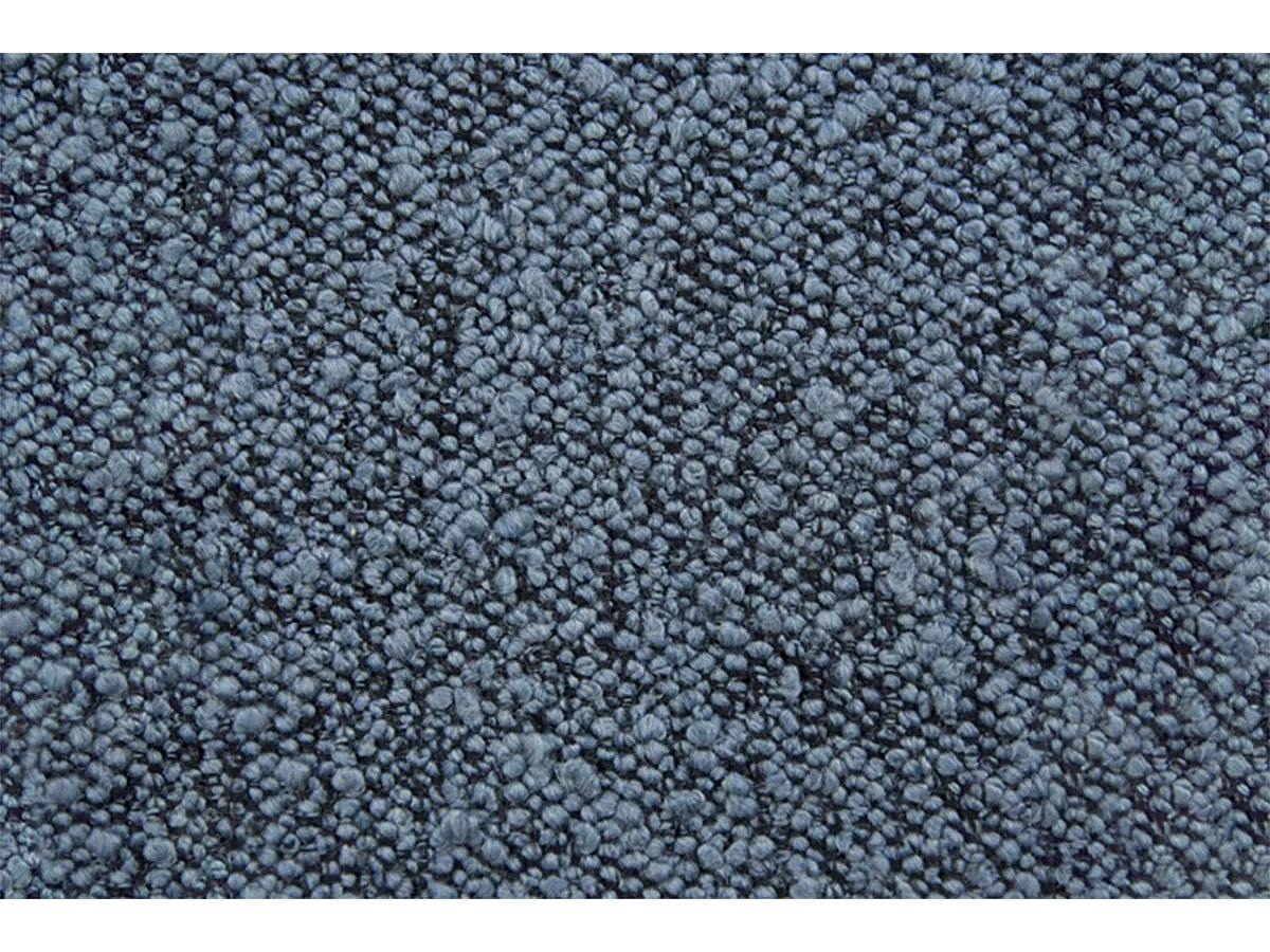 Lit coffre 140x200cm avec tête de lit tapissier Bouclette Bleu - Hauteur totale : 39cm