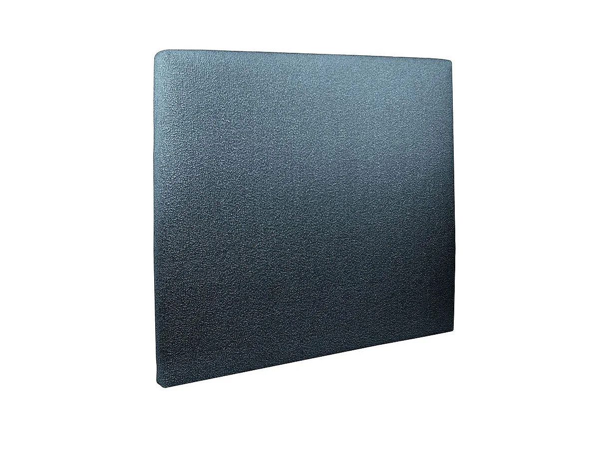 Lit coffre 140x200cm avec tête de lit tapissier Bouclette Bleu - Hauteur totale : 39cm