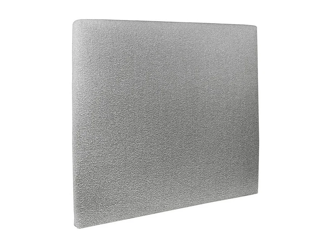 Lit coffre 160x200cm avec tête de lit tapissier Bouclette Gris - Hauteur totale : 39cm
