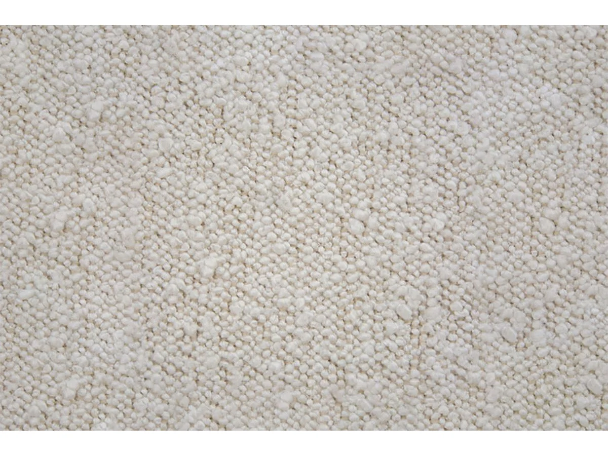 Lit coffre 140x200cm avec tête de lit tapissier Bouclette Beige - Hauteur totale : 39cm