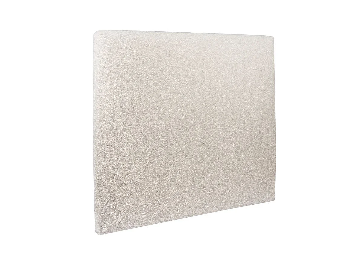 Lit coffre 160x200cm avec tête de lit tapissier Bouclette Beige - Hauteur totale : 39cm