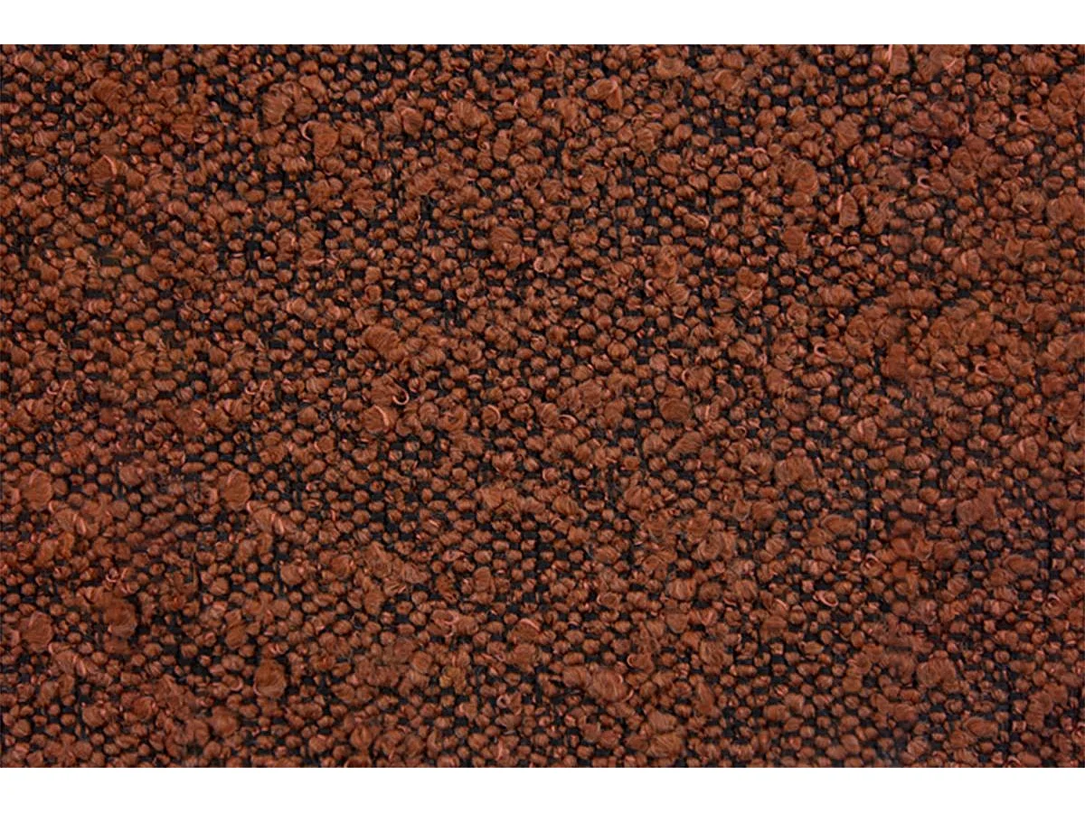 Lit coffre 160x200cm avec tête de lit tapissier Bouclette Terracotta - Hauteur totale : 39cm