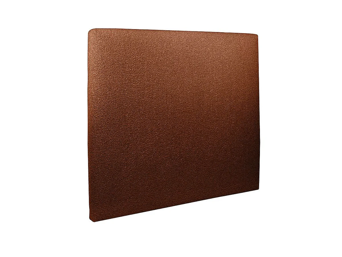 Lit coffre 160x200cm avec tête de lit tapissier Bouclette Terracotta - Hauteur totale : 39cm