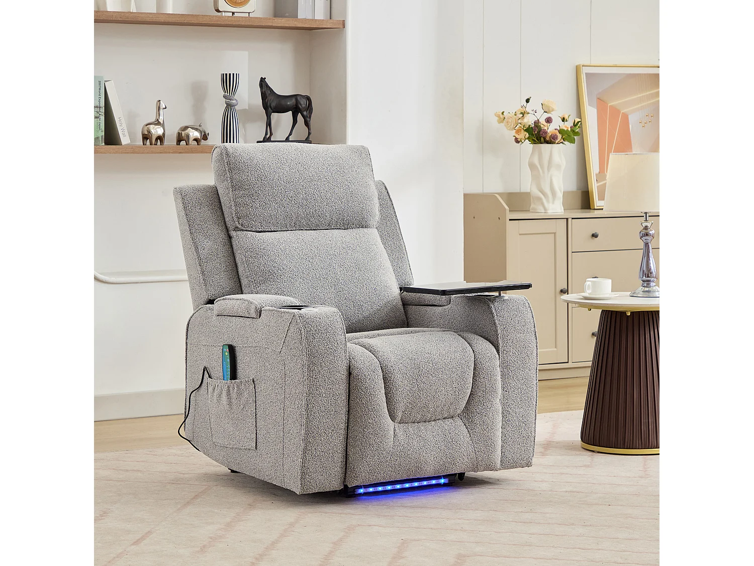 Cowley Electric Riser Recliner Chair with Massage, Heat and Cup Cooler