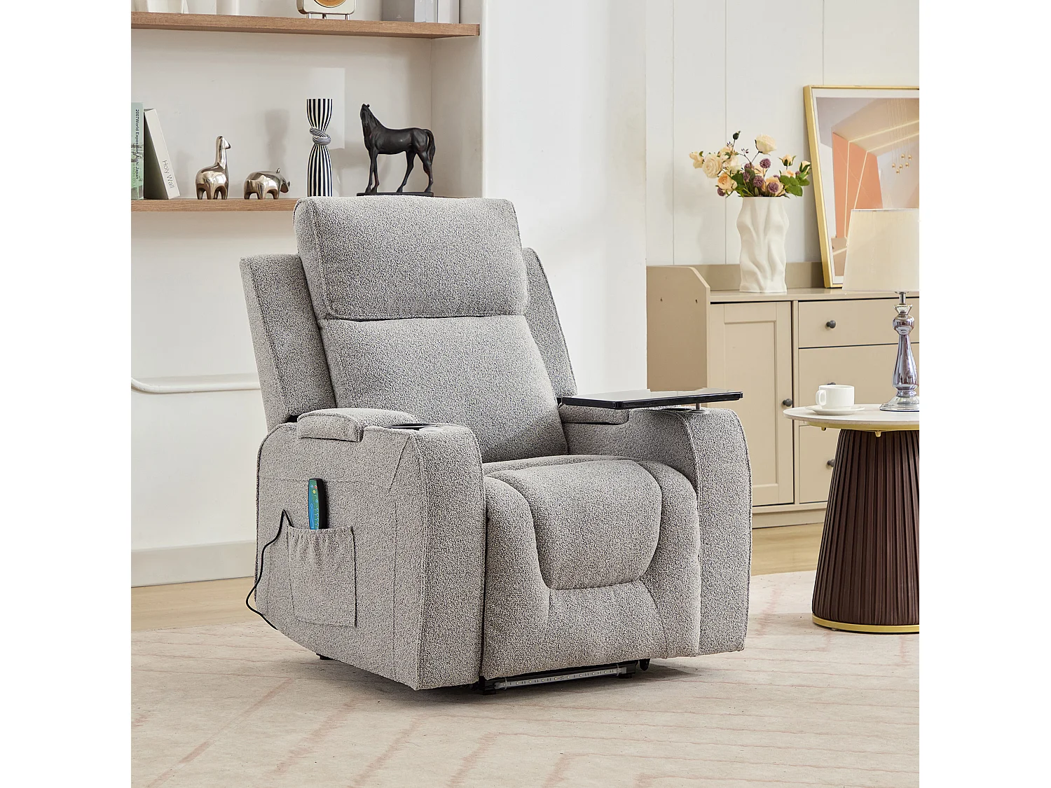Cowley Electric Riser Recliner Chair with Massage, Heat and Cup Cooler