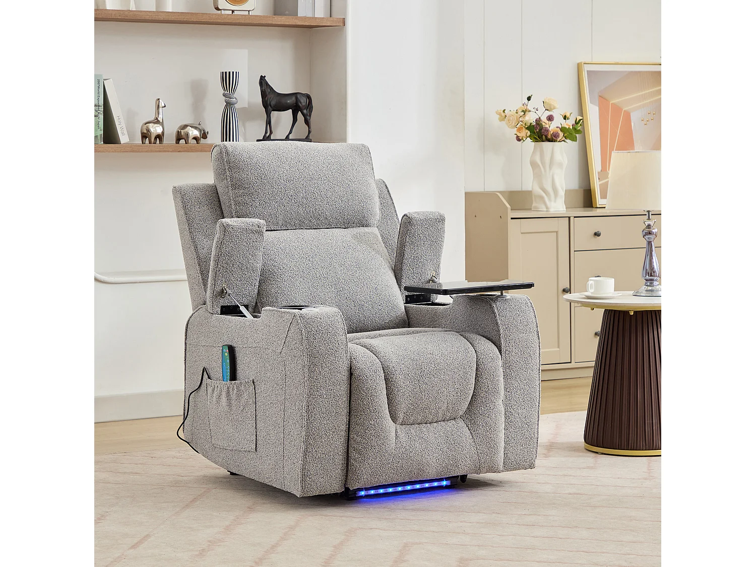 Cowley Electric Riser Recliner Chair with Massage, Heat and Cup Cooler