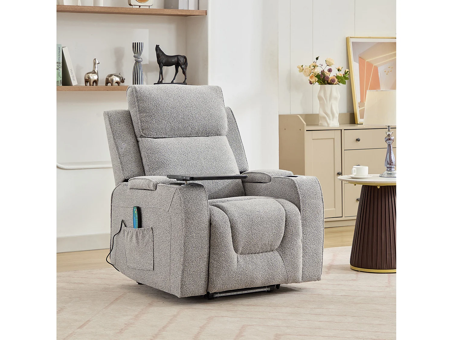 Cowley Electric Riser Recliner Chair with Massage, Heat and Cup Cooler