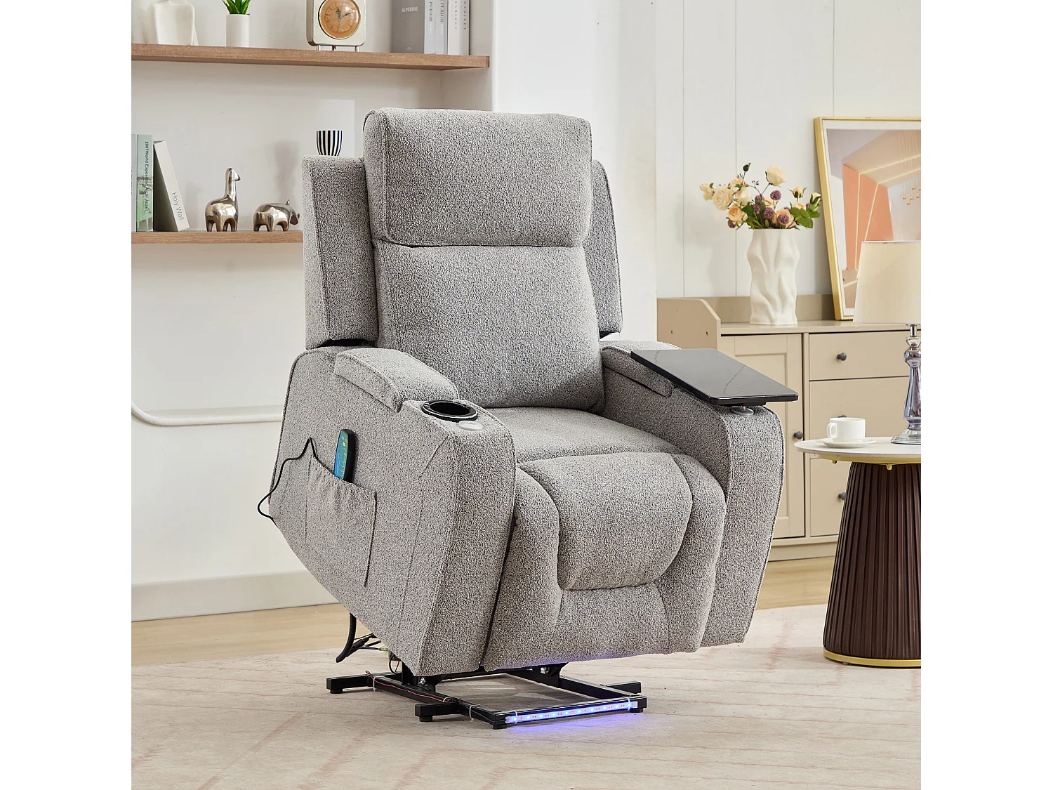 Cowley Electric Riser Recliner Chair with Massage, Heat and Cup Cooler