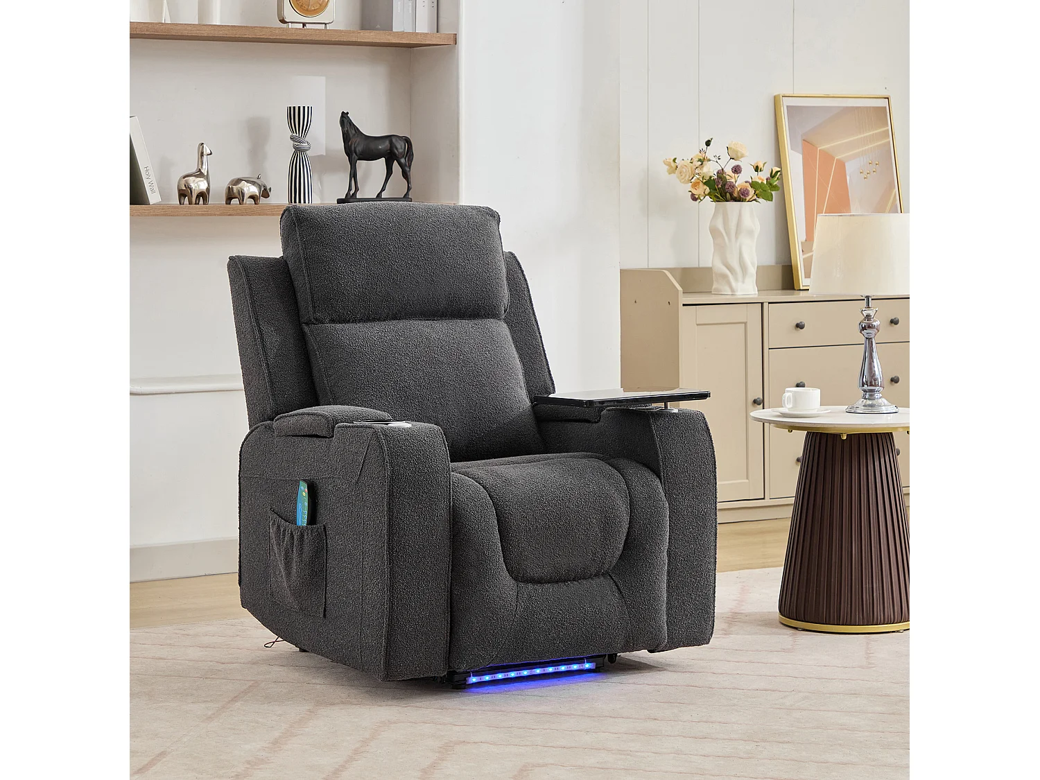 Cowley Electric Riser Recliner Chair with Massage, Heat and Cup Cooler