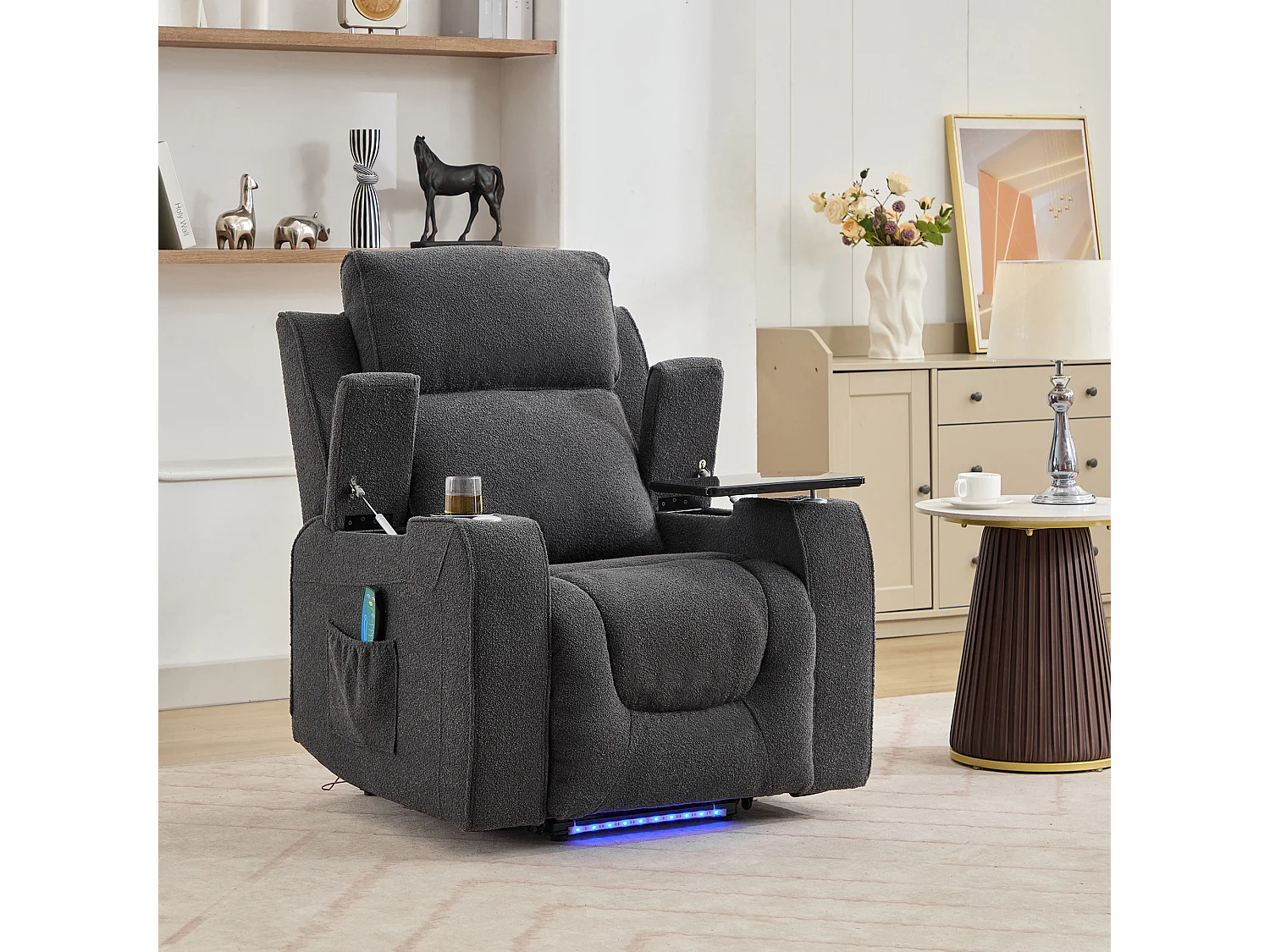 Cowley Electric Riser Recliner Chair with Massage, Heat and Cup Cooler