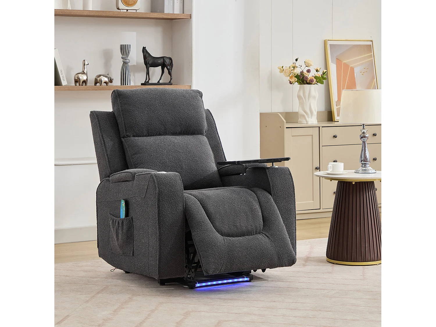 Cowley Electric Riser Recliner Chair with Massage, Heat and Cup Cooler