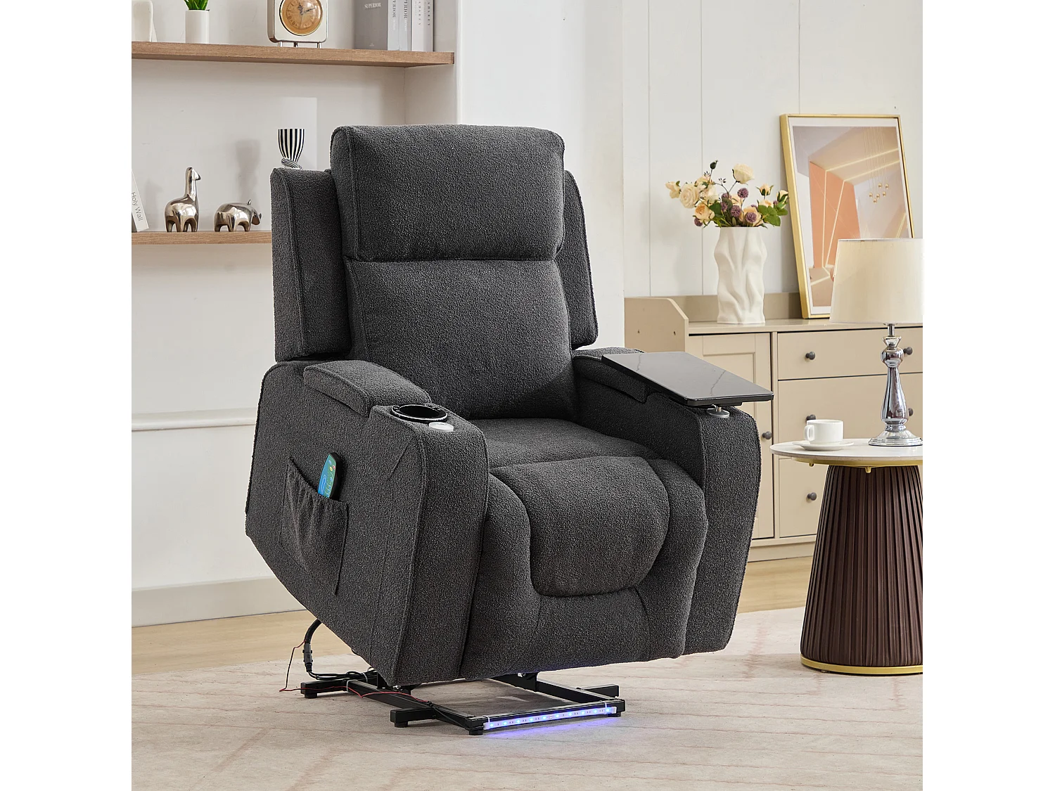 Cowley Electric Riser Recliner Chair with Massage, Heat and Cup Cooler