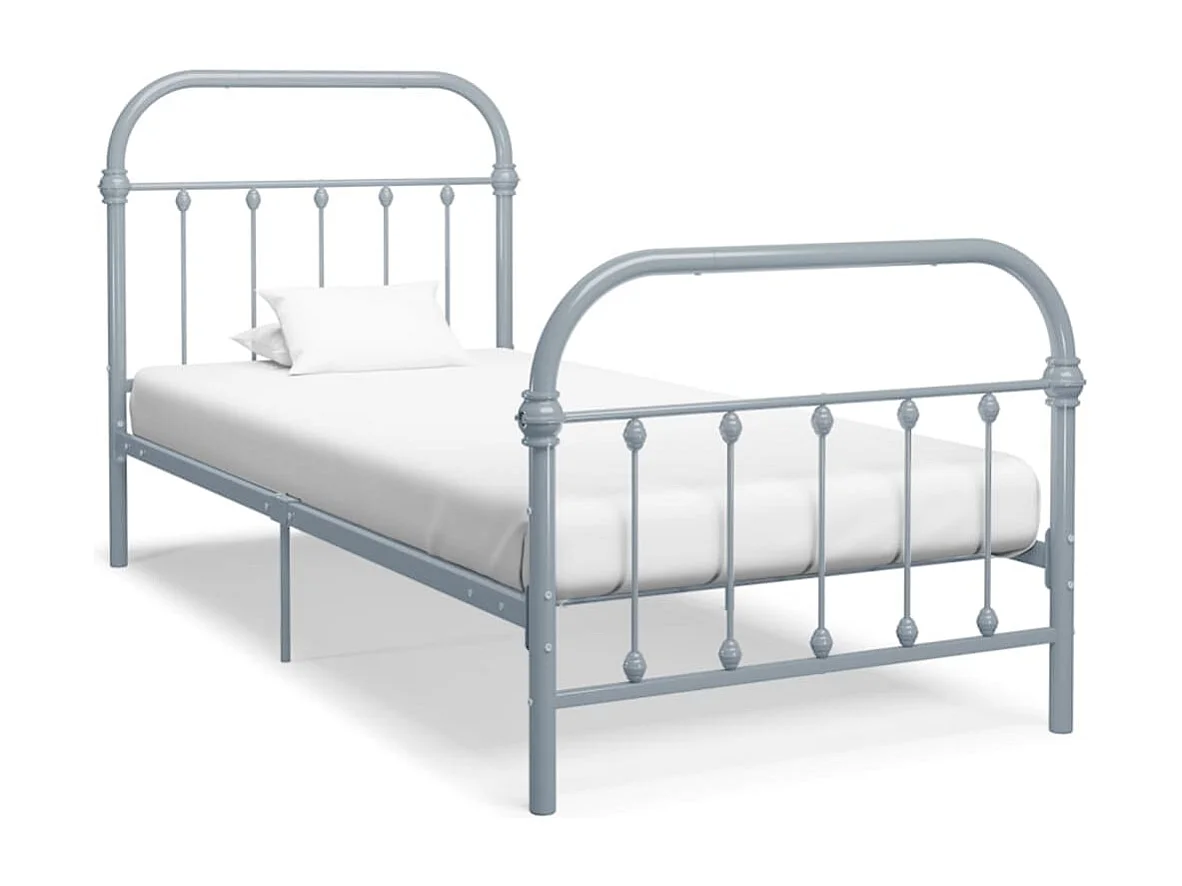 284504 Berkfield Bed Frame without Mattress Grey Metal 90x200 cm