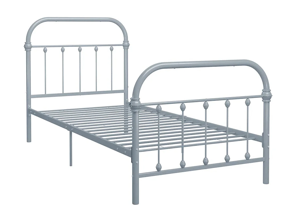 284504 Berkfield Bed Frame without Mattress Grey Metal 90x200 cm