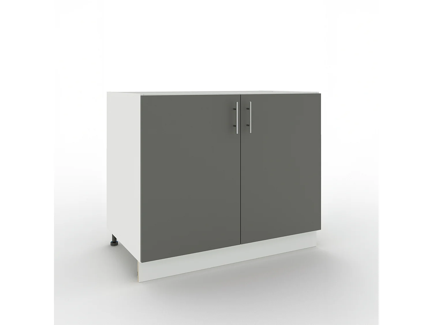 JD Greta Adjustable Legs Kitchen Base Unit 1000mm Storage Cabinet With Door Shelf 100cm - Grey Matt