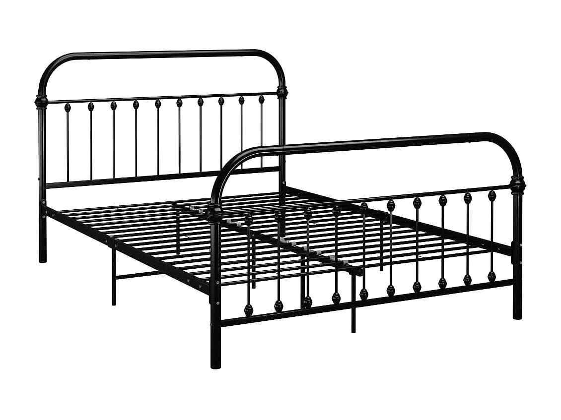 284500 Berkfield Bed Frame without Mattress Black Metal 120x200 cm