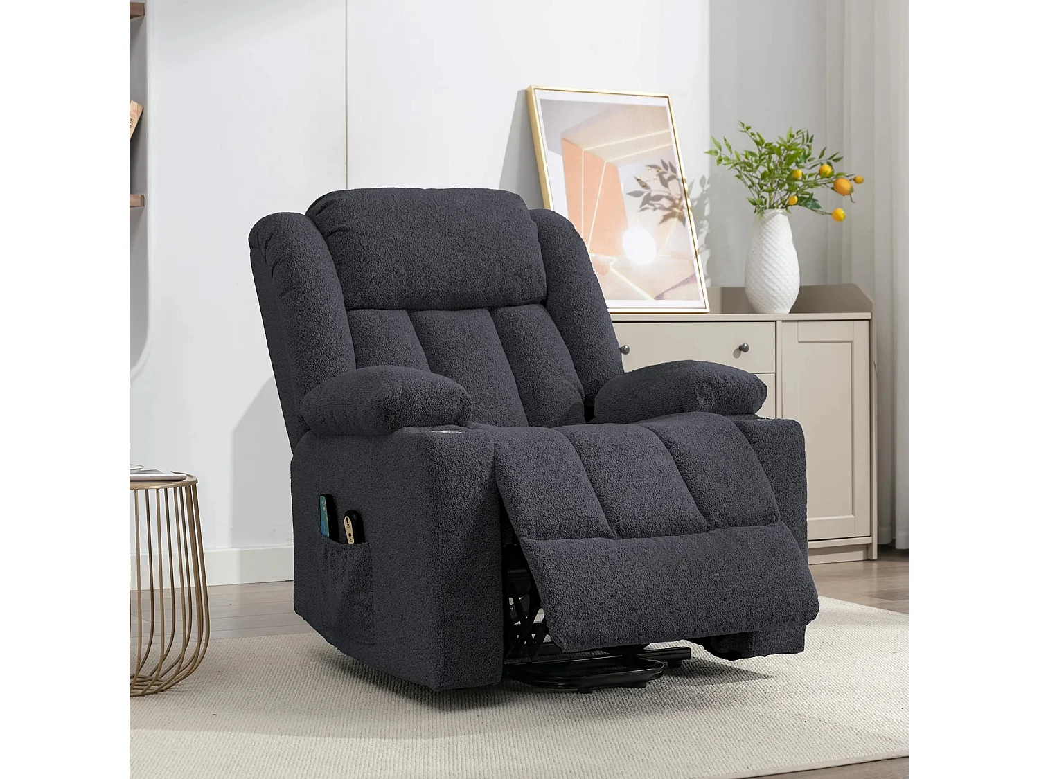 Redding Dual Motor Electric Lift Assist Recliner Chair with Massage and Heat
