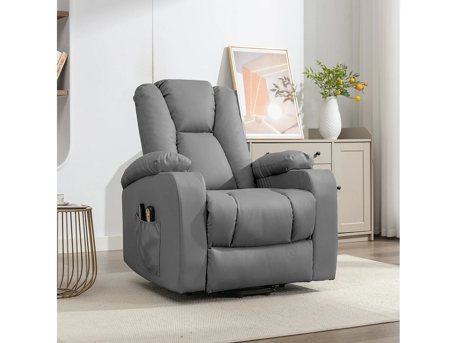 Hartville Electric Lift Assist Riser Recliner with Massage and Heat