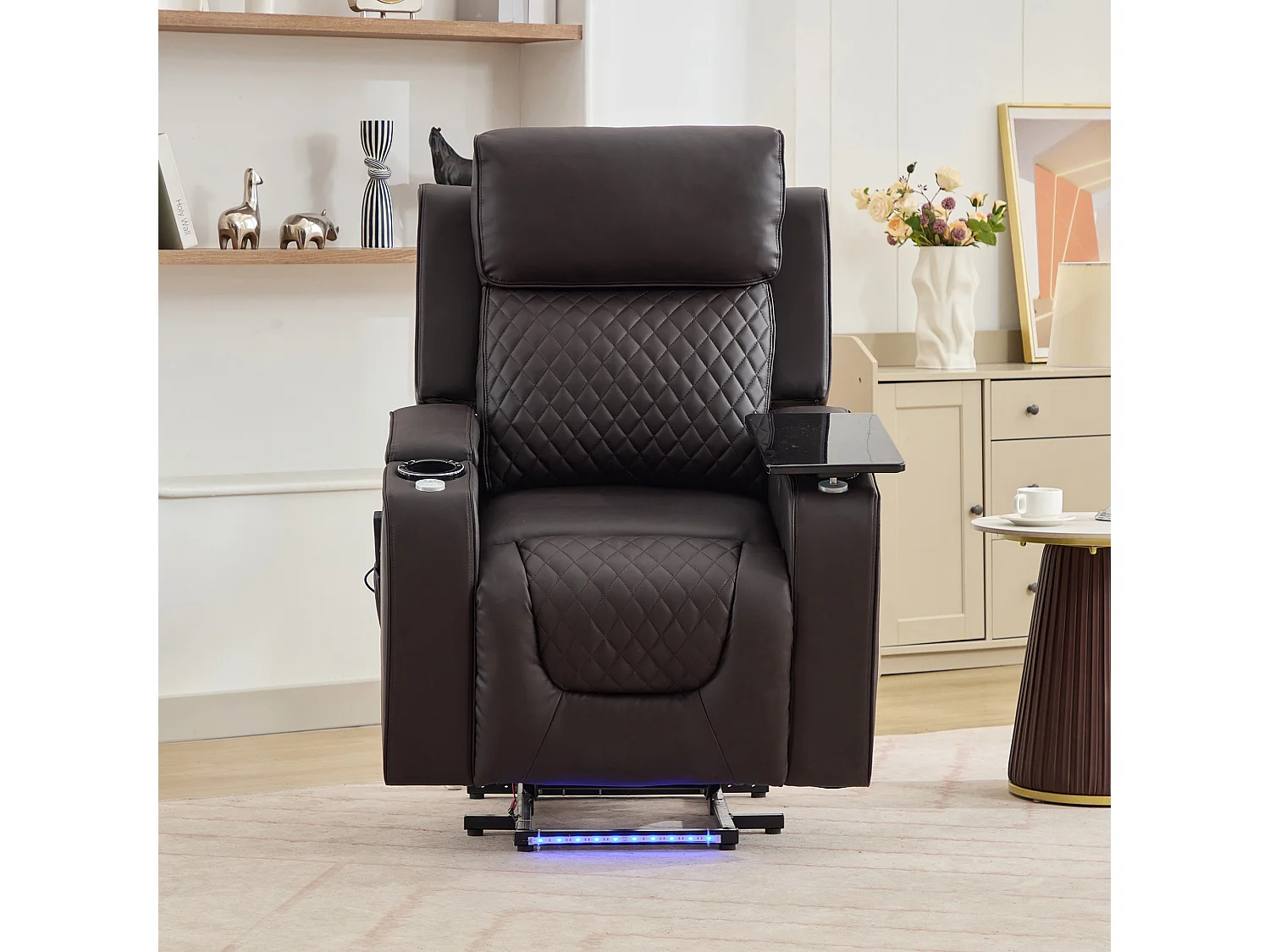 Byron Electric Riser Recliner with Massage, Heat, Drink Cooler, Table