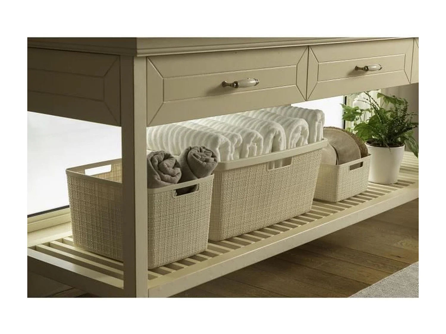 Corbeille à linge Jute - 46 L - Beige