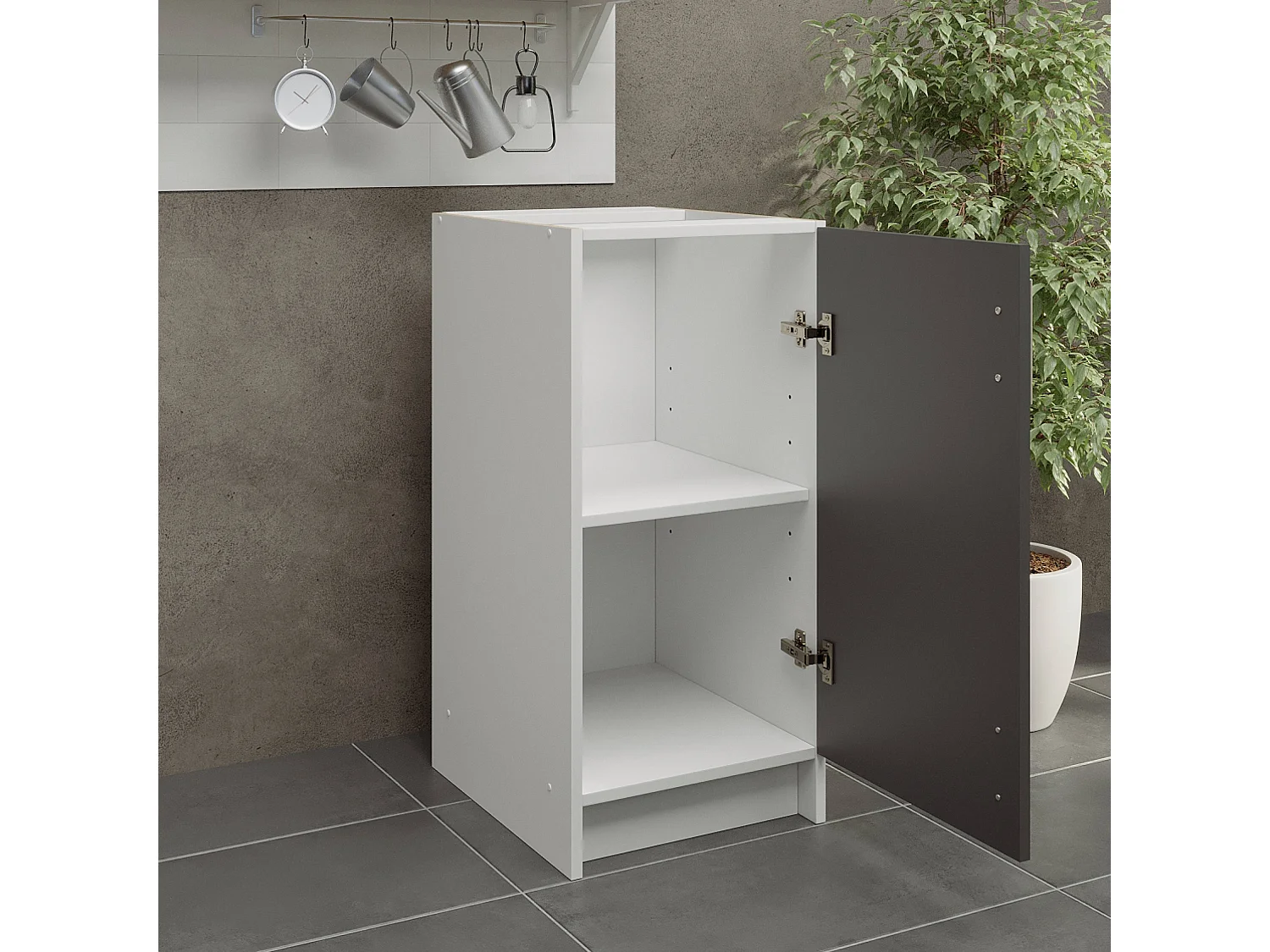 JD Greta Kitchen Base Unit 400mm Storage Cabinet With Door Shelf 40cm - Dark Grey Matt