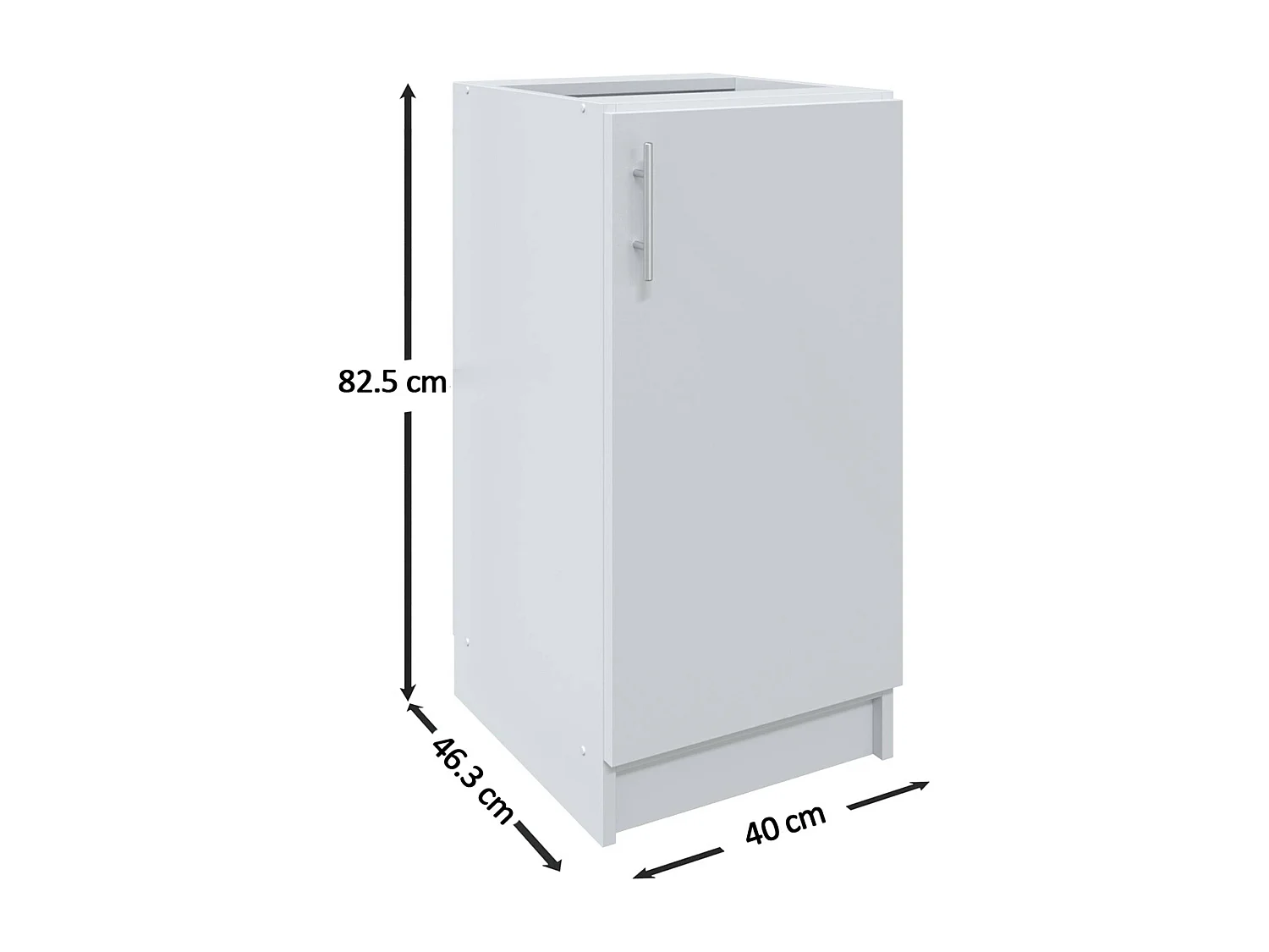 JD Greta Kitchen Base Unit 400mm Storage Cabinet With Door Shelf 40cm - Dark Grey Matt