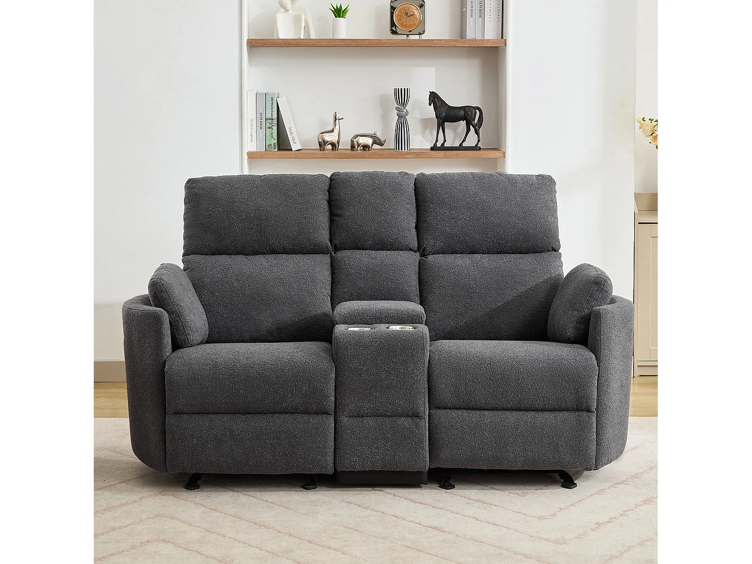 Powell 2 Seat Rocker Recliner Sofa With Centre Console