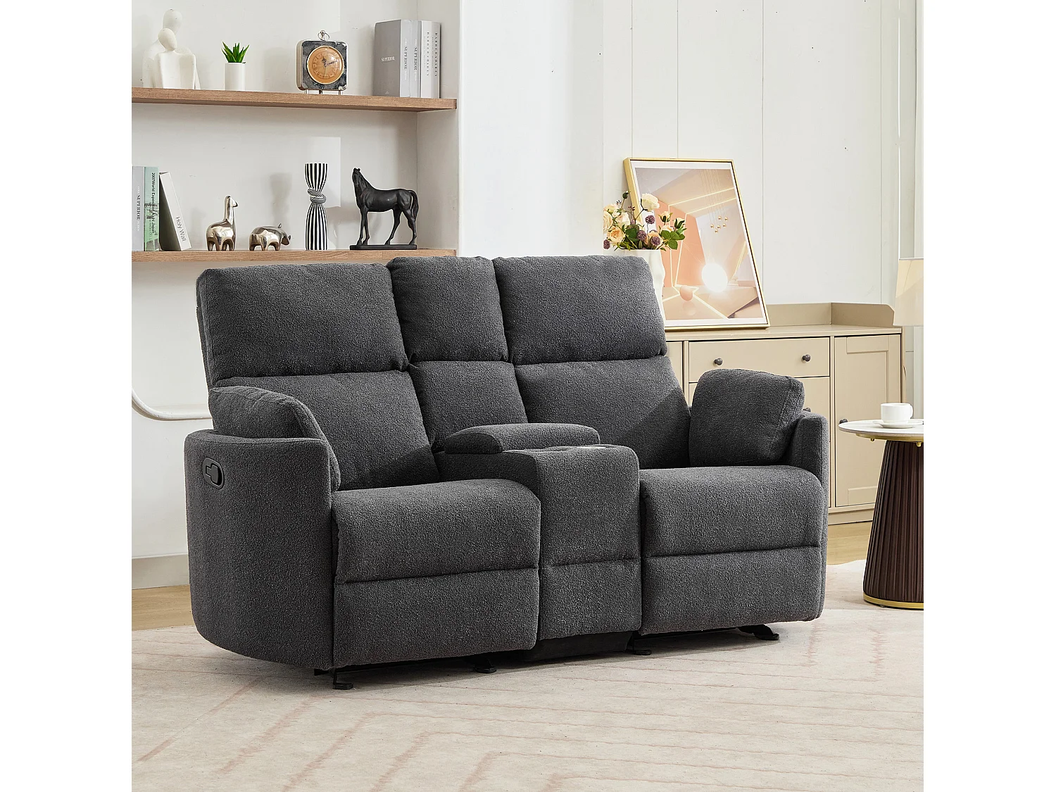 Powell 2 Seat Rocker Recliner Sofa With Centre Console