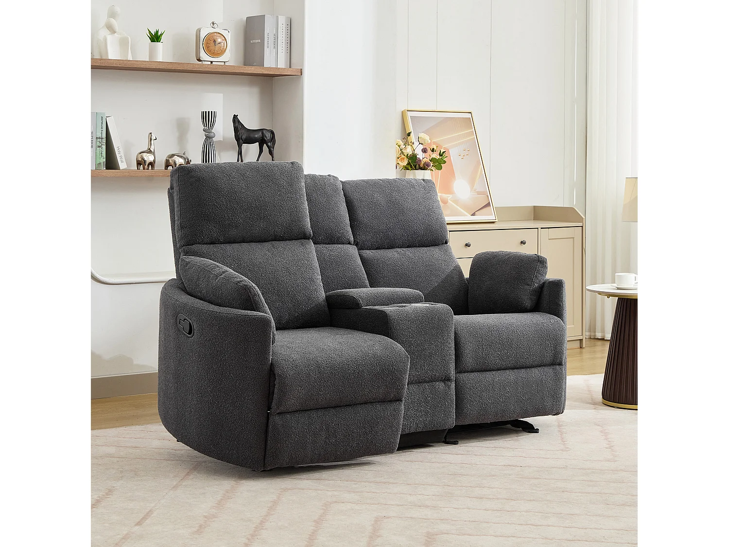 Powell 2 Seat Rocker Recliner Sofa With Centre Console