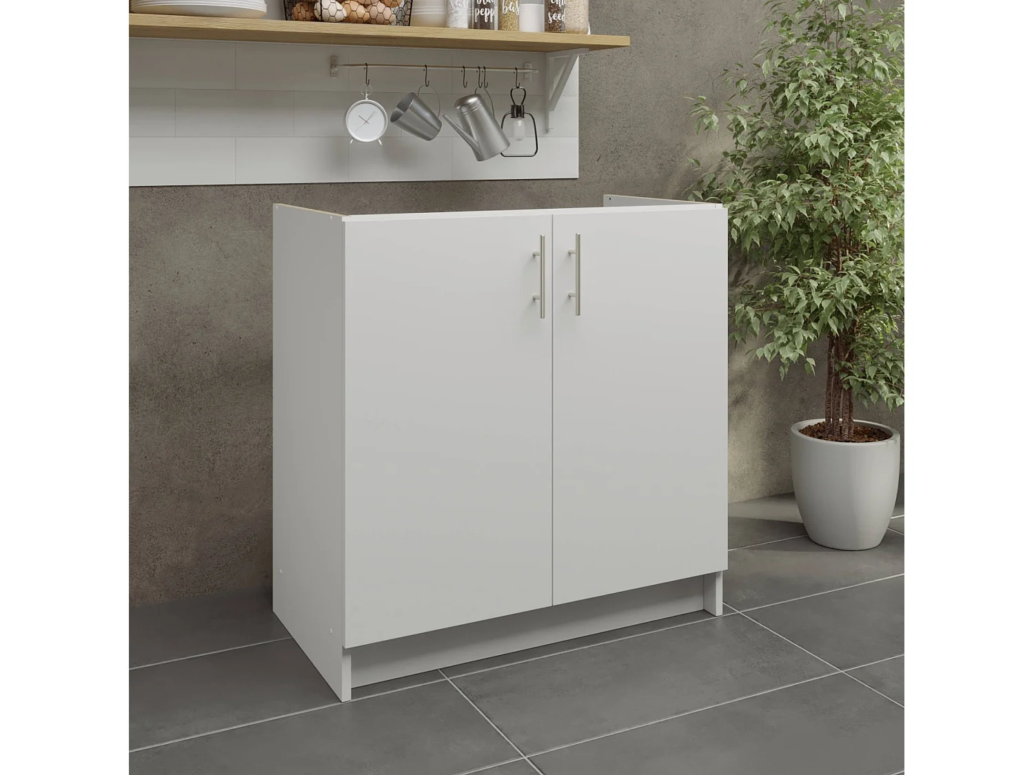 JD Greta Kitchen Base Sink Unit 800mm Cabinet With Doors 80cm - White Matt