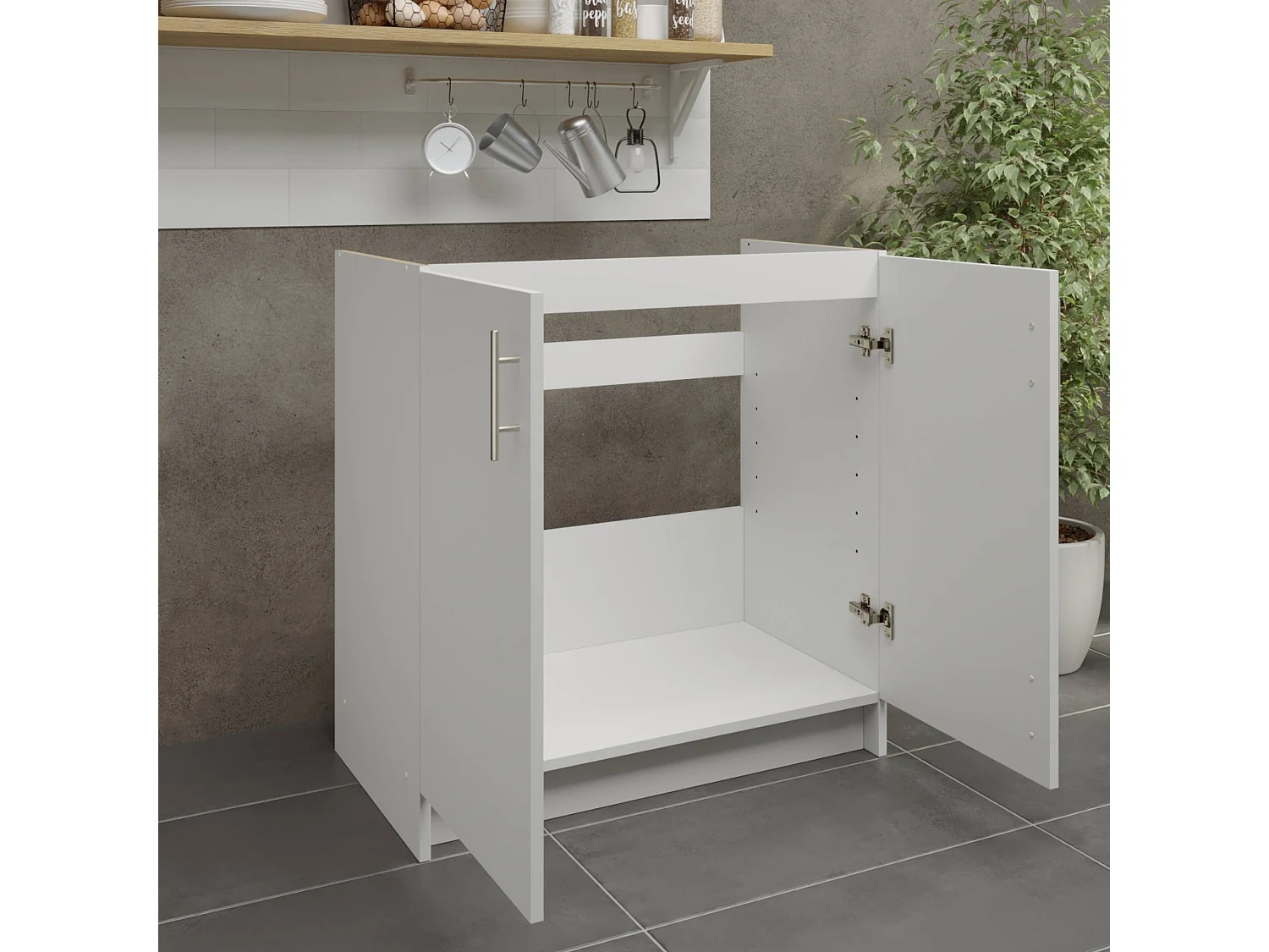 JD Greta Kitchen Base Sink Unit 800mm Cabinet With Doors 80cm - White Matt
