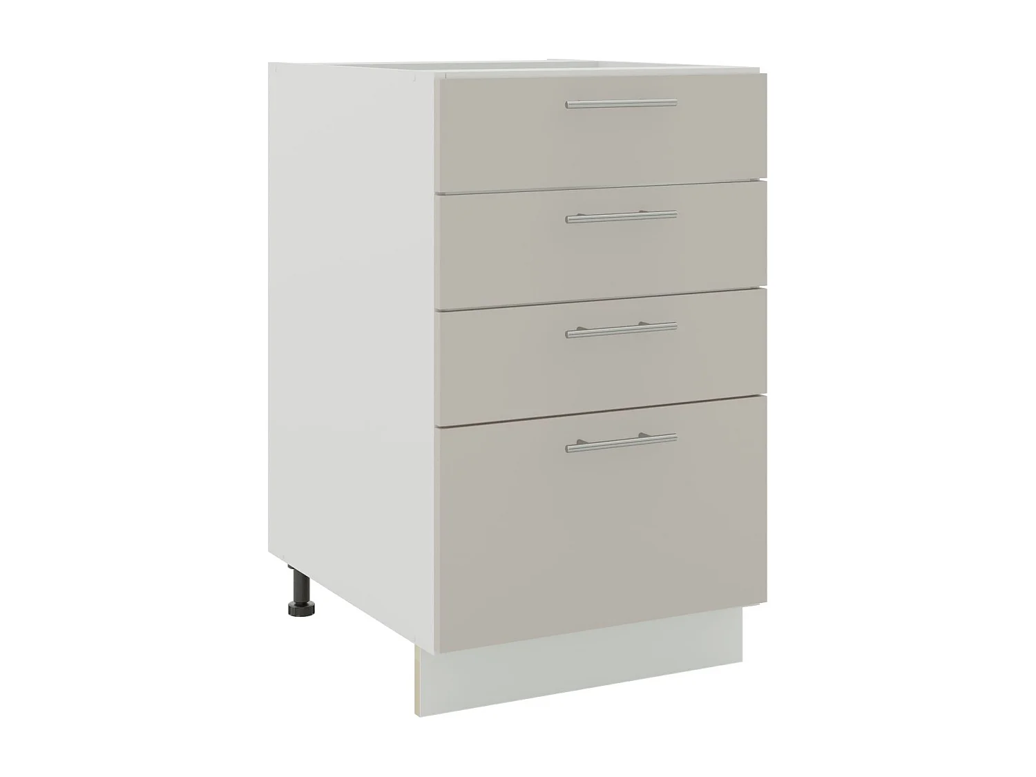 JD Greta Adjustable Legs Kitchen Drawer Unit 500mm Storage Cabinet With Door Shelf 50cm - Cashmere Matt