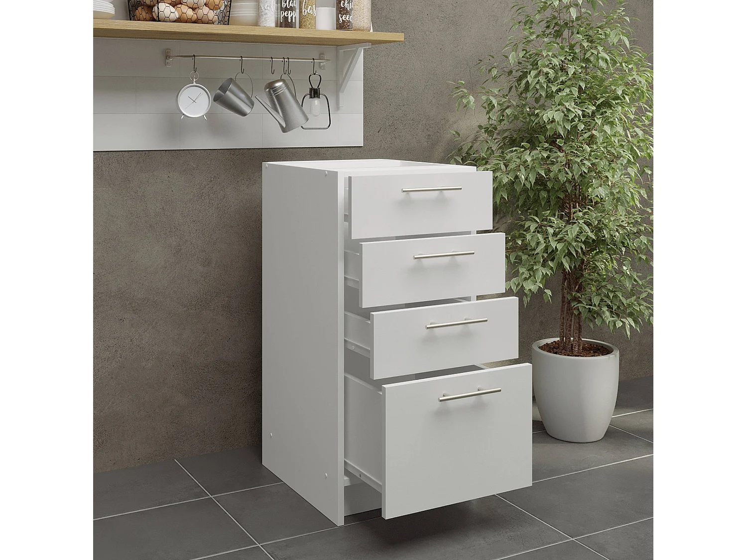 JD Greta Kitchen Base Drawer Unit 400mm Cabinet With Fronts 40cm - White Matt