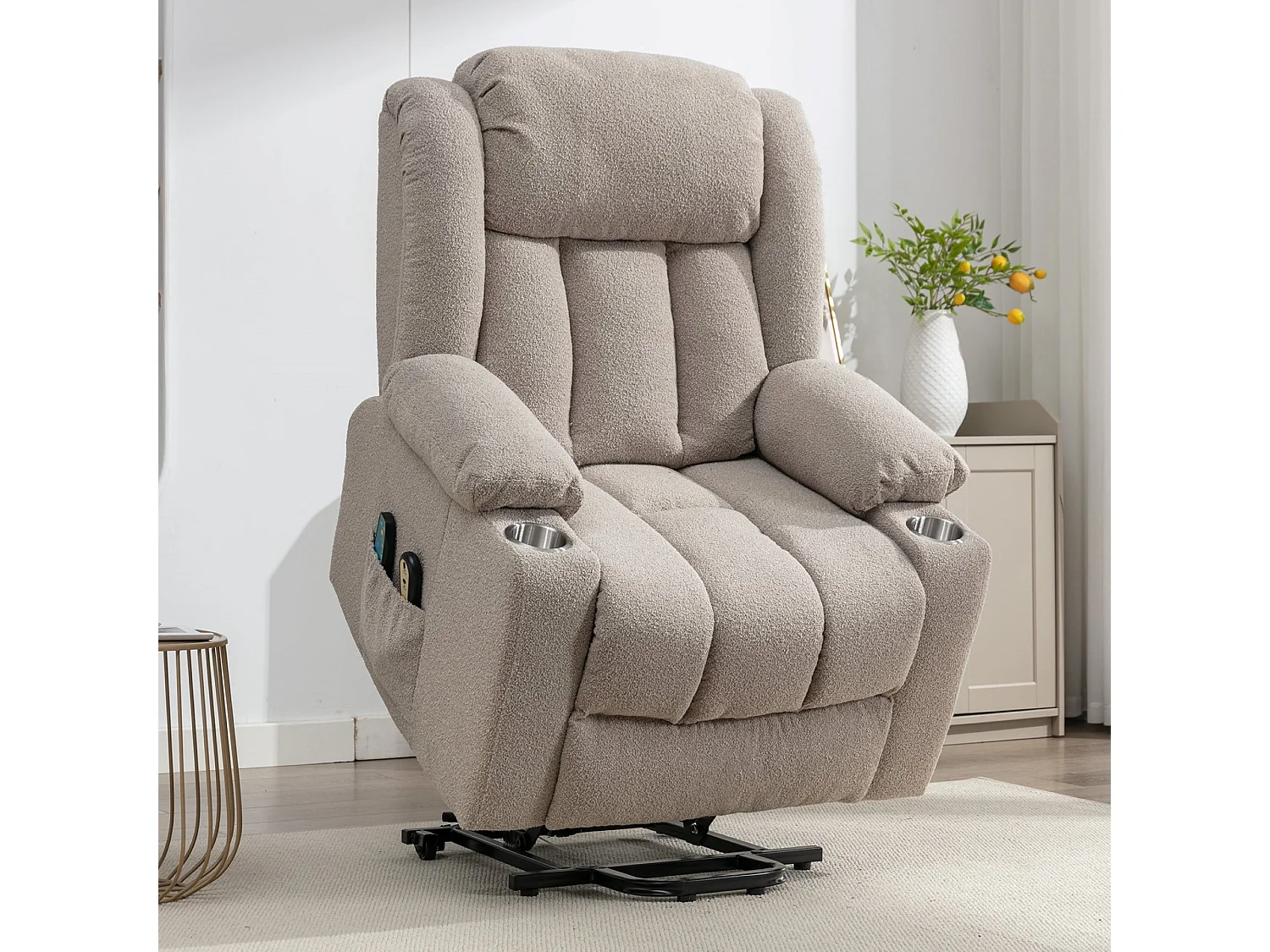 Lovell Electric Lift Assist Riser Recliner with Massage and Heat