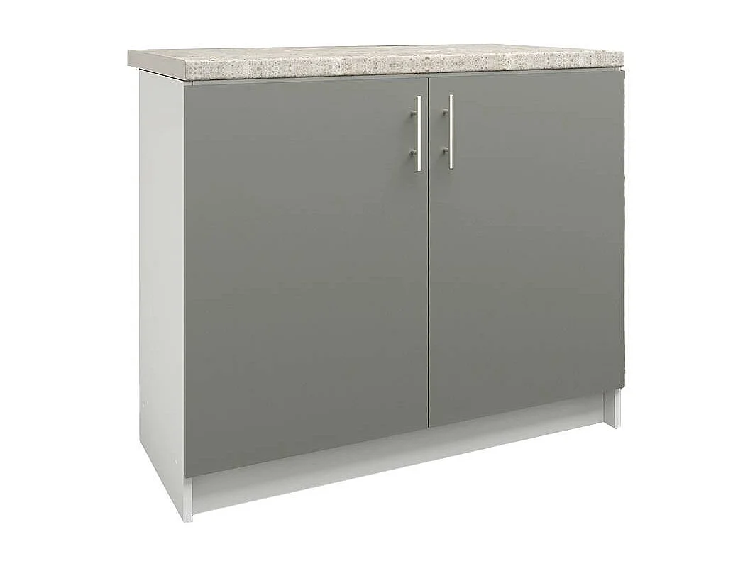 JD Greta Kitchen Base Sink Unit 1000mm Cabinet With Doors 100cm Grey Matt with Worktop