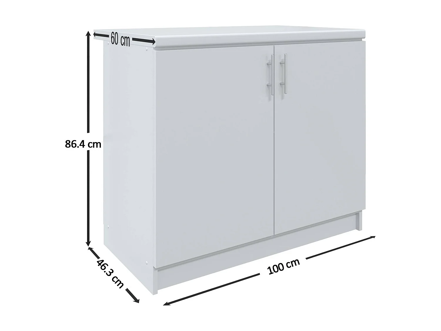 JD Greta Kitchen Base Sink Unit 1000mm Cabinet With Doors 100cm Grey Matt with Worktop