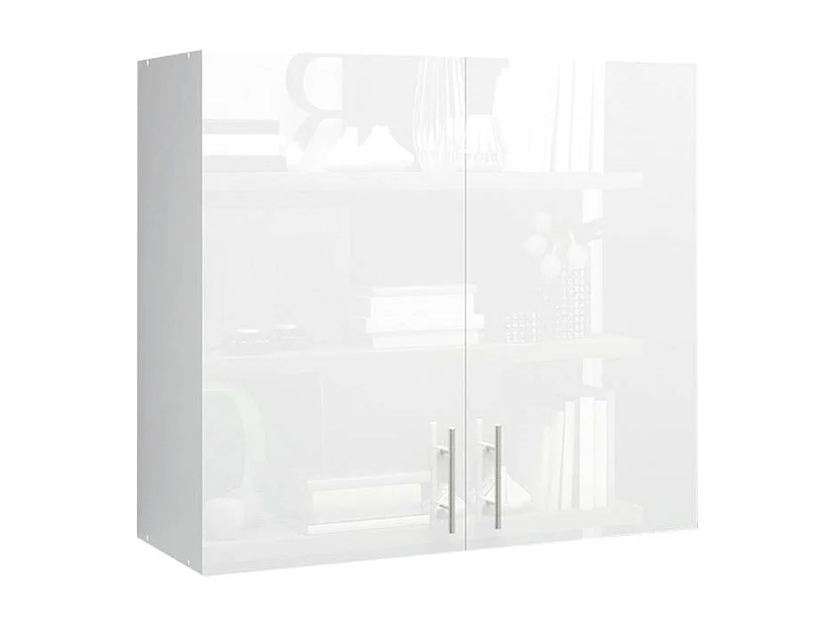 JD Greta Kitchen Wall Unit 800mm Storage Cabinet With Doors and Shelf 80cm - White Gloss