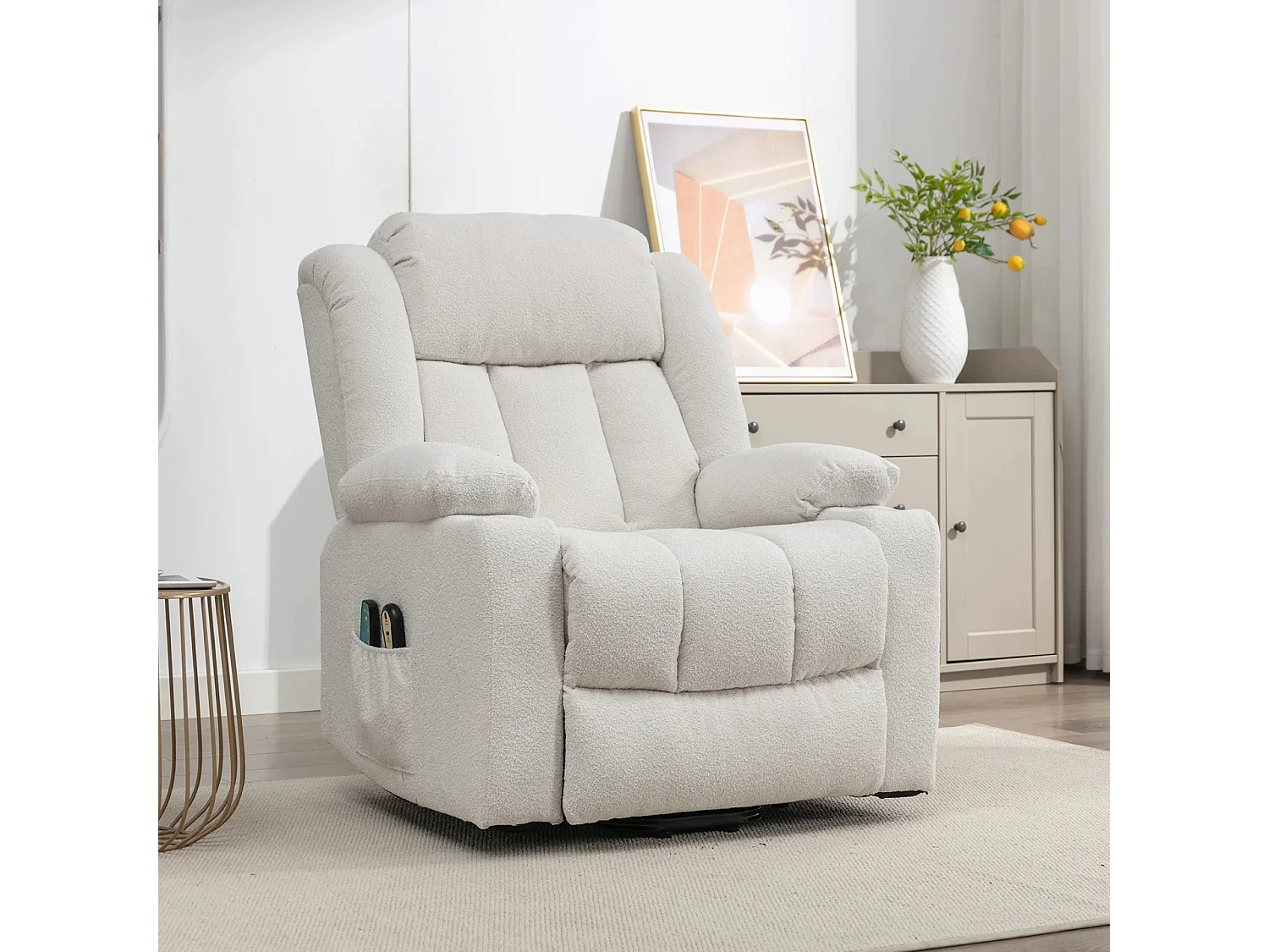 Lovell Electric Lift Assist Riser Recliner with Massage and Heat