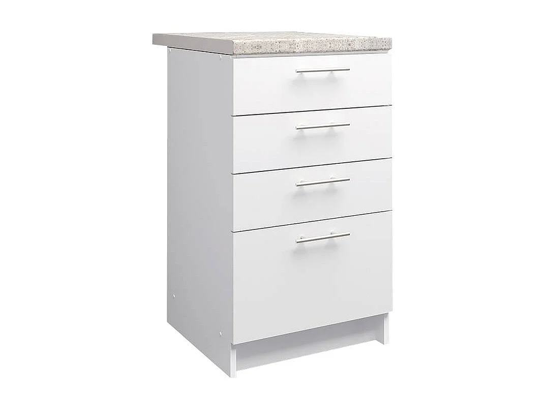 JD Greta Kitchen Base Drawer Unit 500mm Cabinet With Fronts 50cm White Matt with Worktop